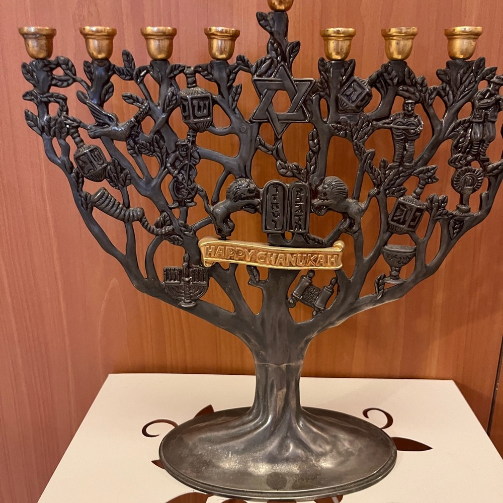 Godinger Black and Gold Tree Menorah